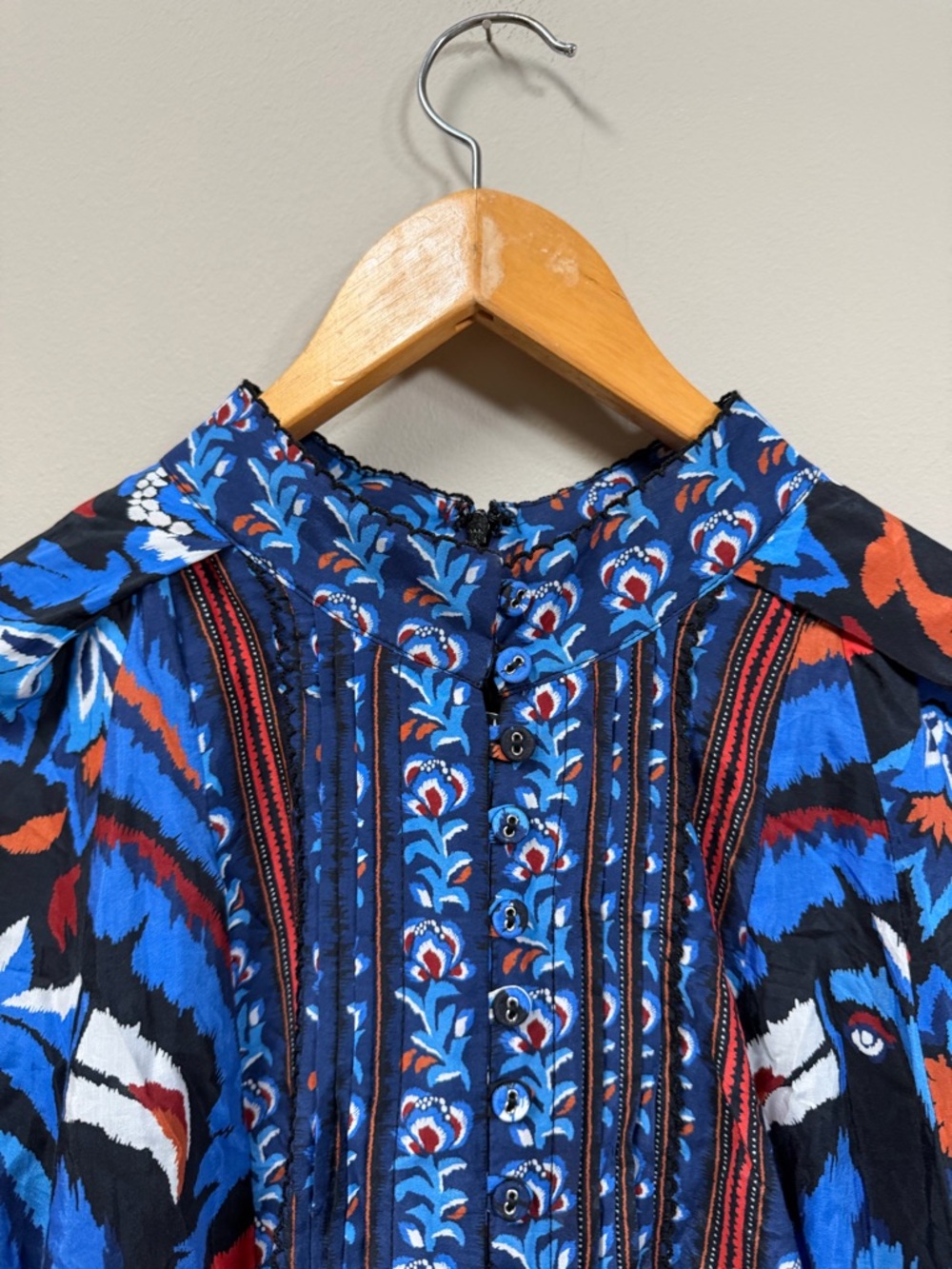 Farm Rio Blue Toucan Scarf Mini Dress Size Large - Picture 6 of 13